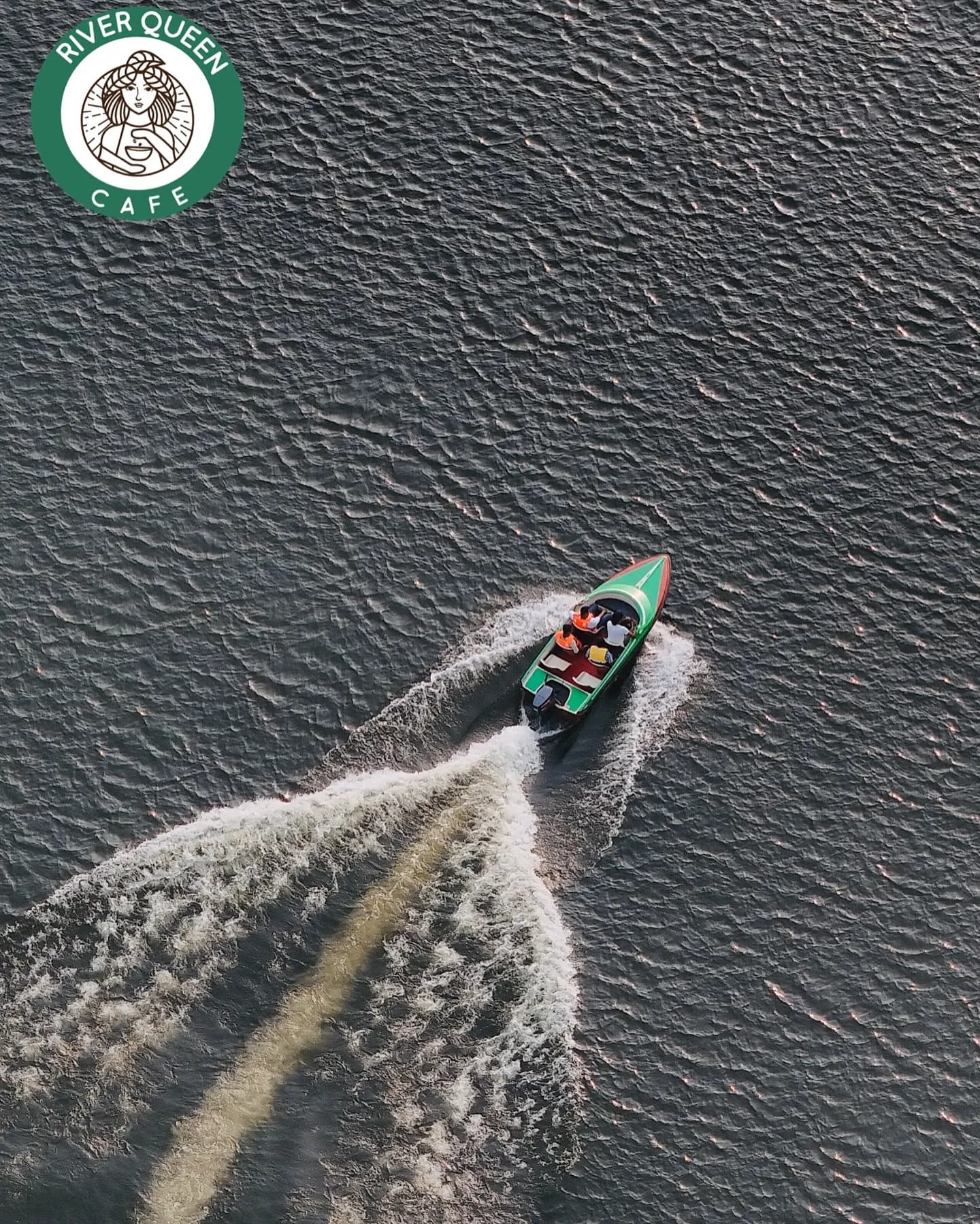 River Queen Boating Puttur speed boat aerial view