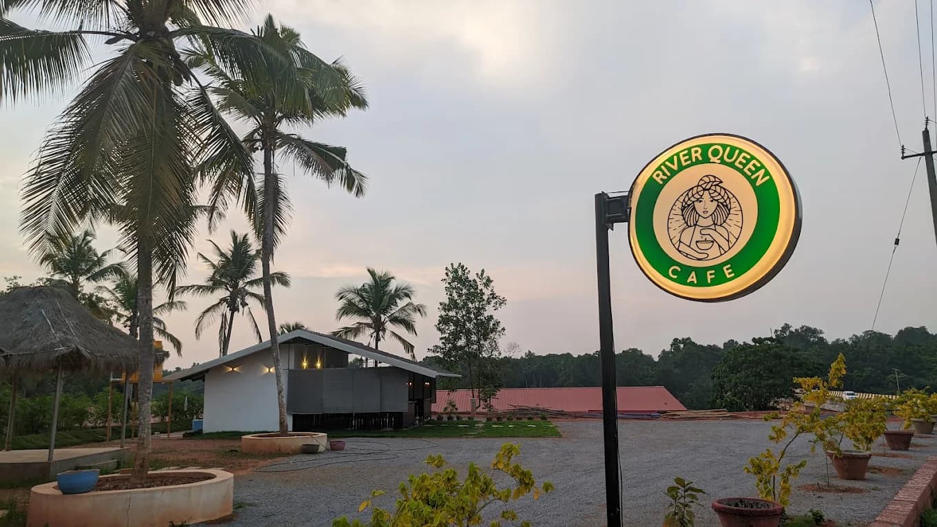 Unique container cafe design at River Queen Shantimogaru, Karnataka